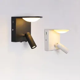 Wall Lamp Nordic BedroomWall Reading Light With Switch USB Charging Sconce Indoor Lighting Home Decor Living Room Bedroom