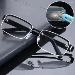 Sunglasses HD Reading Glasses Crystal Glass Presbyopic 2024 Frameless Brown Fashion 0 To 4.0 Eye For Men