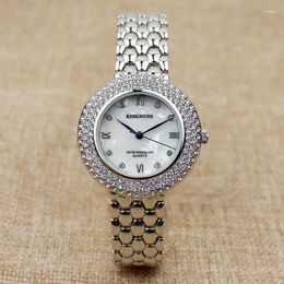 Wristwatches High-end Fashion Full Diamond Waterproof Roman Digital Women's Watch With Inlaid Female Student Bracelet