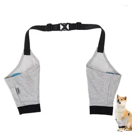 Dog Apparel Breathable Elbow Brace Protector With Cotton Pad Adjustable Wrap Recovery Sleeve Anti-Lick Wound 4 Sizes Grey