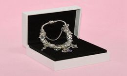 New Charm Star Moon Pendant Bracelet Luxury Designer Silver Plated Original Box Set for DIY White Crystal Beaded Bracelet5978114