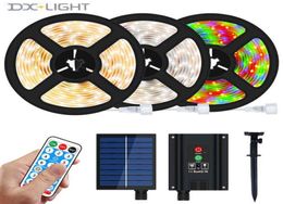 Solar LED Strip Light Lithium Battery Solar panels Remote Control Outdoor IP67 Waterproof Night Garden Lawn Atmosphere Lamp W220312222539