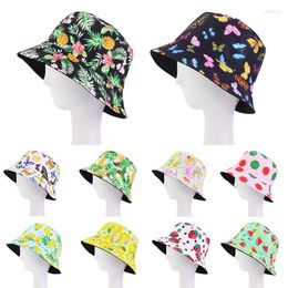 Berets Summer SUn Hat Kids Cotton UV Protection Cap Women Panama Beach Girls Boys Bucket Cute Boho Caps