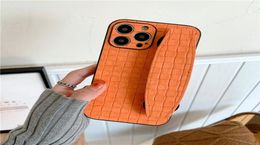Wristband Strap Braided Phone Case for iPhone 13 12 11 Pro Max Full Protective Soft Bumper Woven Leather Business Shell Shockproof2527605