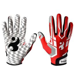 Спортивные перчатки для взрослых и молодежи, дышащие противоскользящие силиконовые перчатки с полным пальцем, бейсбольные перчатки для американского футбола, регулируемые перчатки с браслетом