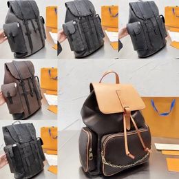 Designer Fashion Backpack Brand Men Travel backpack Classic printed coated canvas parquet leather satchel High quality women backpacks