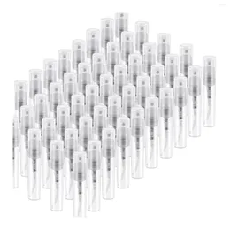 Storage Bottles 50 Pcs Disposable Perfume Atomizer Clear Plastic Spray Bottle Portable Fragrance - 3Ml