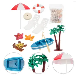 Garden Decorations House Beach Toy Miniature Style Decoration Props Accessories Plastic Summer Ornament Micro Scene Landscape