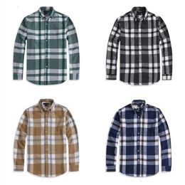Men Casual Shirts Designer shirt Men loose fitting shirt Fashion Plaid shirt Business shirt Thickened top Normal size multiple colour American style blouse T7