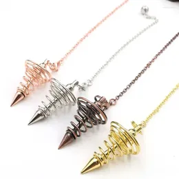 Charms Spiritual Pendulum Divination Metal Spiral Cone Gravity Concentrated Pendant Retro Punk Jewelry Accessories For Luck And Fortune