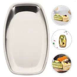 Plates 2 Pcs Towel Tray Stainless Steel Serving Storage Plate Dress Up Utility Tissue Snack Dish