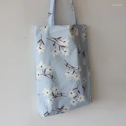 Shopping Bags Cotton Linen Tote Eco Friendly Reusable Carrying Canvas Shoulder Bag Big Capacity Printed Japanese Cloth Handbags