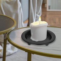Candle Holders Metal Plate Holder Tea Light Stand Ornament Decorative Small Tray For Wedding Living Room El Home Decoration