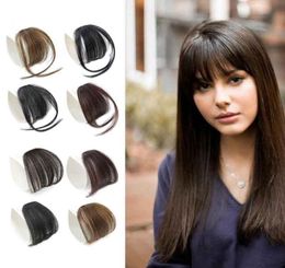 100 Human Hair Bangs Hand Tied Hair Fringe Hairpiece Clip in Air Bangs With Temple For Women7931943