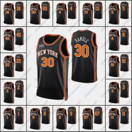 Custom Mens Women Youth kids 2021-22 Printed Julius Randle RJ Barrett Kemba Walker Derrick Rose 75th Anniversary Knick Jerseys