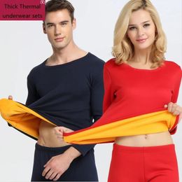 Underpants Men Thermal Underwear 2018 New Winter Women Long Johns Thick Fleece Underwear Sets Keep Warm in Cold Weather Size L to 6xl