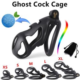 Ghost Cage Set Lightweight Male Custom Curved Chastity Device Kit Penis Ring Cock Cobra Cages Trainer Belt Sex Toys Men 240102