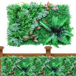 Decorative Flowers Artificial Grass Wall Panels Portable Ivy Hedge Green Leaf Fence Faux Privacy Screen For Home Decoration