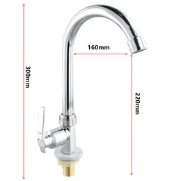 Bathroom Sink Faucets Swivel Spout Kitchen Faucet Delicate D Is Est Plating Quality Reuseable Silver Single Cold Water 1 X