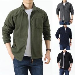 Men's Jackets 2024 Autumn Wear Winter Hand Grab Polar Fleece Stand Neck Jacket Weihu Military Outdoor Sports Coat