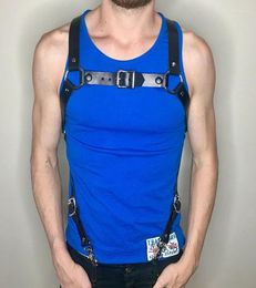 Belts PU Punk Men Restraint Belt Male Leather Chest Adjustable Harness Body Straps Suspenders6986016