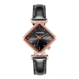 Wristwatches Fashion Women'S Exquisite Watch Sleek Minimalist Geometric Square Gradient Ladies Quartz Diamond Mirror Relojes