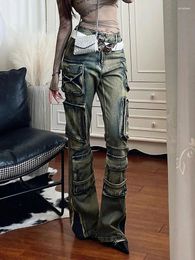 Women's Jeans Woman Tight Bodycon Low Waist Denim Stretch Pants Straight Leg Tie-dyed Old Money Cottage Core Goblin Aesthetics