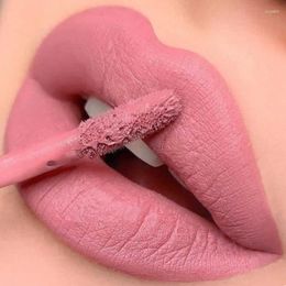 Lip Gloss 1PC Nude Pink Velvet Matte Long Lasting Easy To Colour Liquid Lipsticks Waterproof Non-stick Cups Lips Makeup Cosmetics