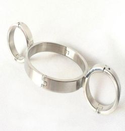 Unisex Stainless Steel Heavy Duty Bondage Necklet Neck Ring Wrist cuffs Collar Binder Restraint Gear BDSM Sex Games Toy Product9766557