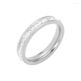 Cluster Rings PAXA Waterproof 18K Plated Metal Cubic Zirconia Stainless Steel Ring For Women Trendy Elegant Charm Jewellery Accessories