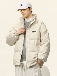 Men's winter 90 warm down jacket, men's loose and trendy stand up collar cold jacket