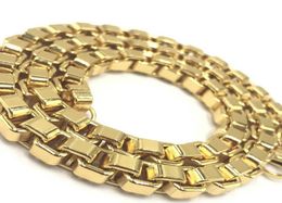 USENSET New Men039s Stainless Steel 18 K Gold Plated Big Box link Chain Necklace High Quality Charm Jewelry8924665