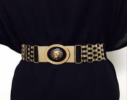 Belts Metal Bright Surface Hollow Chain Elastic Belt Mirror Thin Female Womans Luxury4772945
