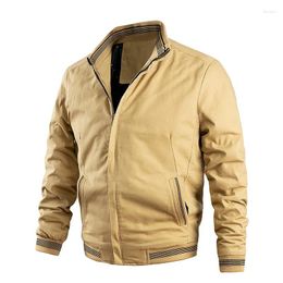 Men's Jackets Casual Jacket Men Cotton Bomber Stand Collar Windbreaker Military Cargo Coat Denim 2024 Fashion Outwear