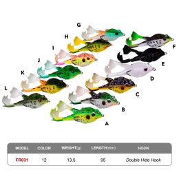 New Duck Fishing Lure 13.5g-9.5cm Ducking Fishing Frog Lure 3D Eyes Artificial Bait Silicone Crankbait Soft Carp Lure 11 LL