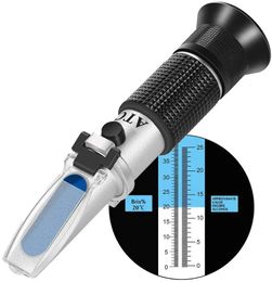 Handheld Alcohol Sugar Refractometer Tester Wine Concentration Metre Densitometer 0-25% Alcohol Beer 0-40% Brix Grapes 240102