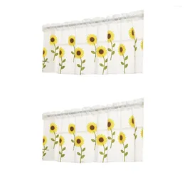 Curtain Sunflower Half Curtains Embroidered Living Room Drape Romantic Valance Partition Drapes Floral Blind Decoration 0 8x0 5m