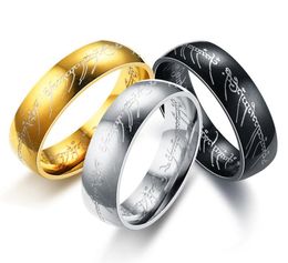 New Stainless Steel Power the Lord of One Ring Lovers Women Men Fashion Jewelry Whole Drop8624821