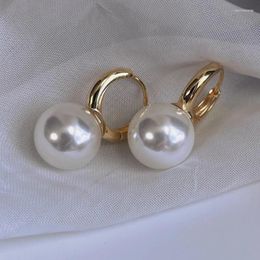 Stud Earrings Large Pearl Women's Light Luxury High-Grade Ear Clip Sterling Silver