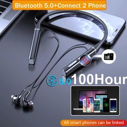 Earphones TWS 100 hours Wireless Earphone Bluetooth Magnetic Neckband Headphone IPX3 Waterproof Sport Headset Noise Cancelling MIC S720