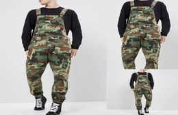 New Autumn Mens Jeans Fashion Slim Fit Ankle Length Denim Bib Overalls Jumpsuit Autumn Full Length Camouflage Suspender Trousers1986584