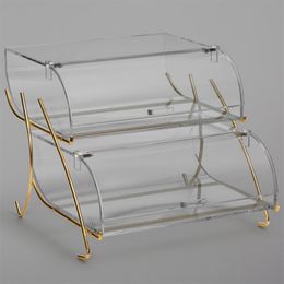 Clear Acrylic Two-Tier Pastry box, cakes Display Buffet case L22 2/5'*D15'*H13'