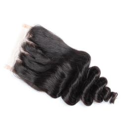 Bella 4x4 Midde3 Part Loose Wave Top HD Lace Closure Natural Hairline Malaysian Peruvian Brazilian Human Hair Bundles Deals8836858