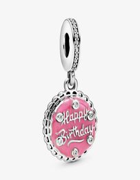 New Arrival 100 925 Sterling Silver Pink Birthday Cake Dangle Charm Fit Original European Charm Bracelet Fashion Jewelry Accessor3695789