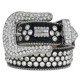 2022 DesignerBelt Simon 'sBelts for Men Women Shiny diamond belt Black on Black Blue white multicolour with bling rhinestones as gift fhuffuf9900102