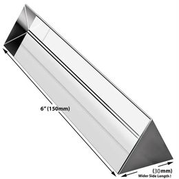 30*30*150mm Triangular Crystal Prism Optical Glass Prisma Prisms Pography Filter Spectrum Physics Prisme for Po 240102