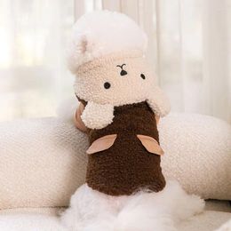 Dog Apparel Bear Pattern Pet Clothes Plush Winter Thickening Warm Coat Snowsuit Hoodie Jumpsuit For Small Dogs Cats Jacket