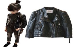 toddler girl leather jacket fashion zip jacket coat for 112years girls kid warm Winter fur inside jacket clothes282n2894578