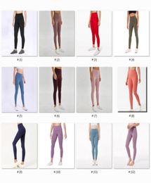 Women High Waist Yoga Pants Solid Color Sports Gym Wear Leggings Elastic Fitness Lady Overall Full Tights Workout S11022139028