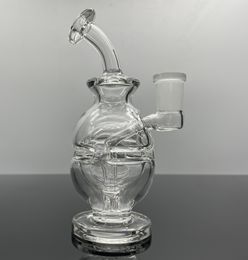 6inch Bong Glass Hookah Clear Skull Percolator 14mm Joint with Bowl